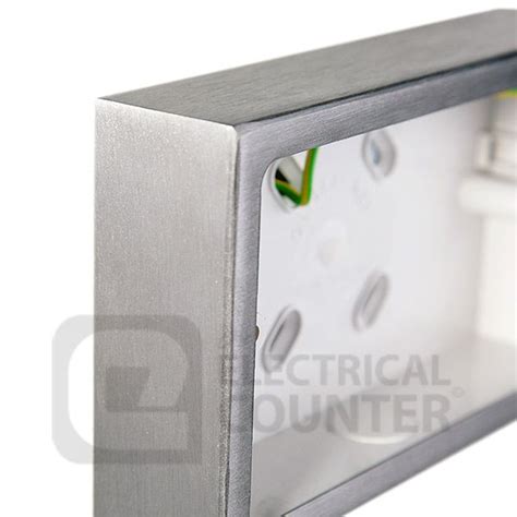 brushed steel double surface socket back box pattress|G+H Brushed Steel Double Pattress Box .